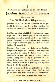 Jacobus Arnoldus Buijnsters Eva Wilhelmina Diepstraten