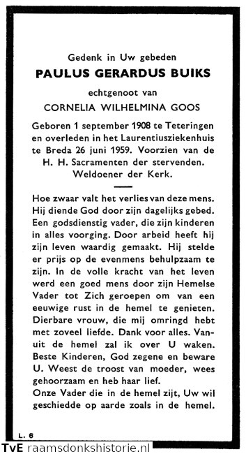 Paulus Gerardus Buiks Cornelia Wilhelmina Goos