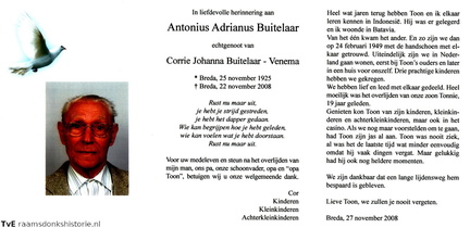 Antonius Adrianus Buitelaar Corrie Johanna Venema