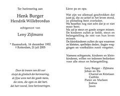 Hendrik  Willebrordus Burger Leny Zijlmans