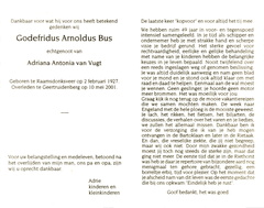 Godefridus Arnoldus Bus Adriana Antonia van Vugt