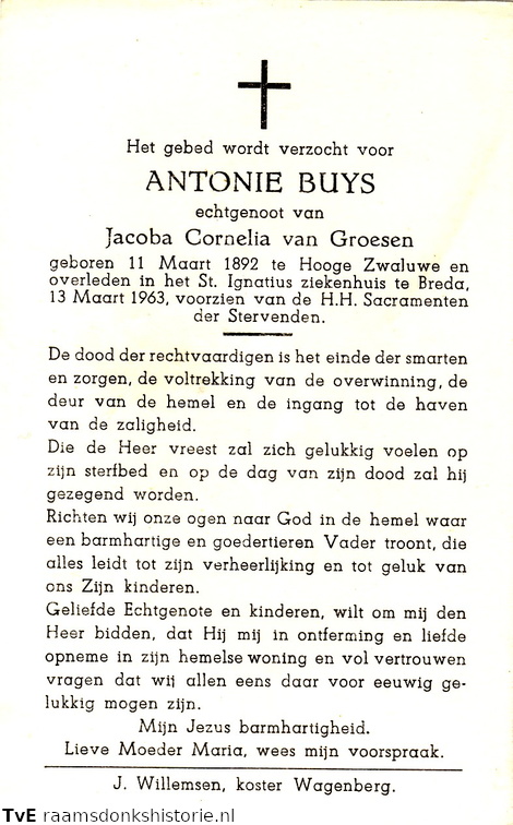 Antonie Buys Jacoba Cornelia van Groesen