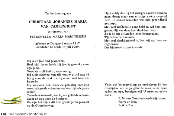 Christiaan Johannes Maria van Campenhout Petronella Maria Marijnissen
