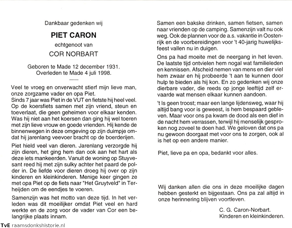 Piet Caron Cor Norbart