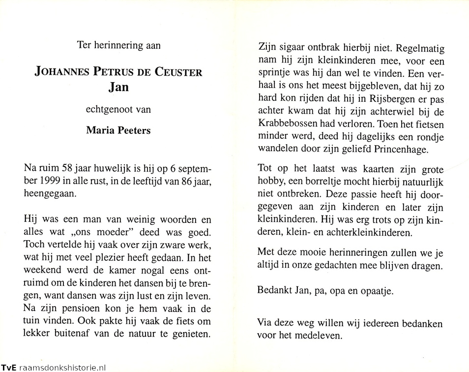 Johannes Petrus de Ceuster Maria Peeters