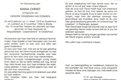 Maria Christ Hendrik Dingeman van Dongen