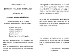 Cornelis Johannes Christianen Cornelia Joanna Jongenelen