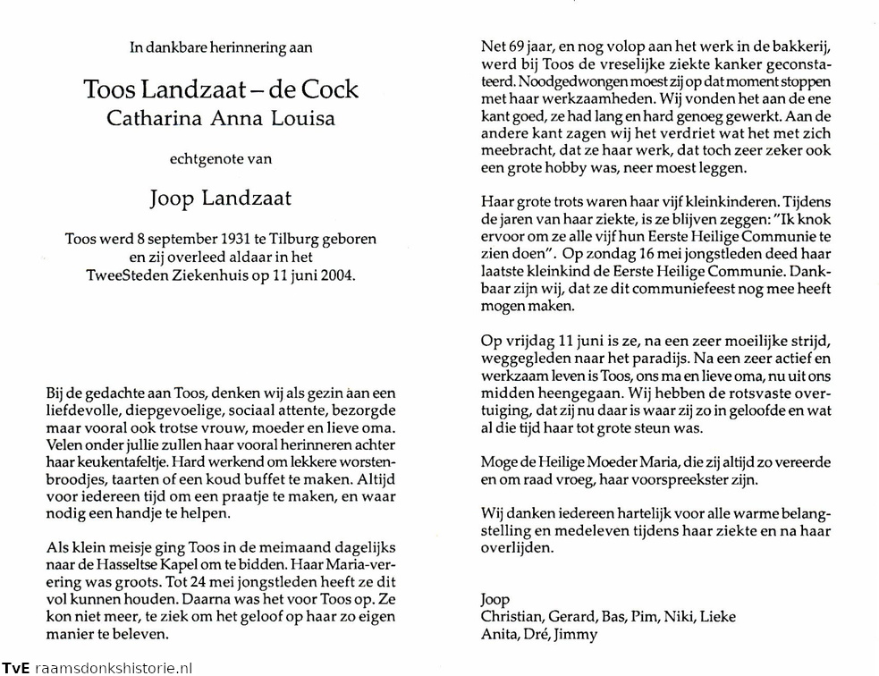 Catharina Anna Louisa de Cock Joop Landzaat