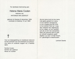Helena Maria Coolen Antonius van Lieshout