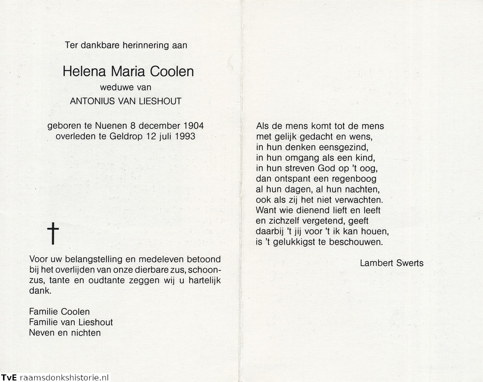 Helena Maria Coolen Antonius van Lieshout