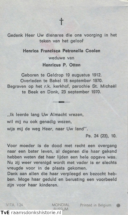 Henrica Francisca Petronella Coolen Henricus P. Otten