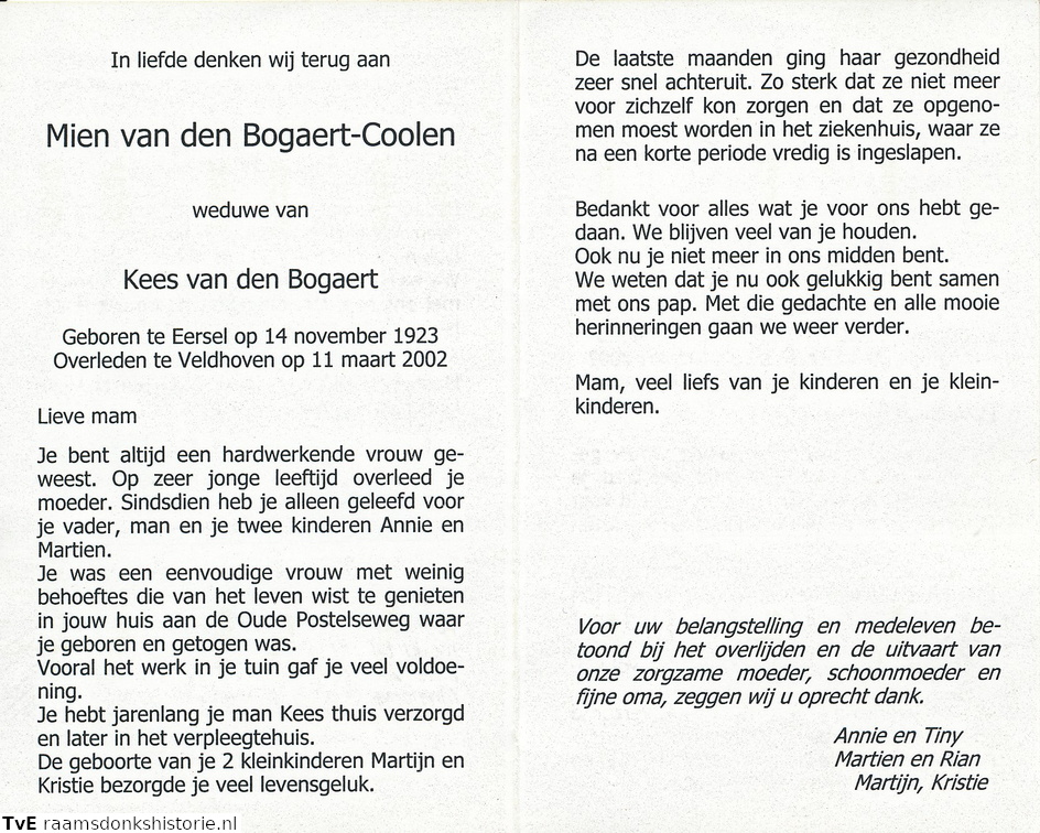 Mien Coolen Kees van den Bogaert