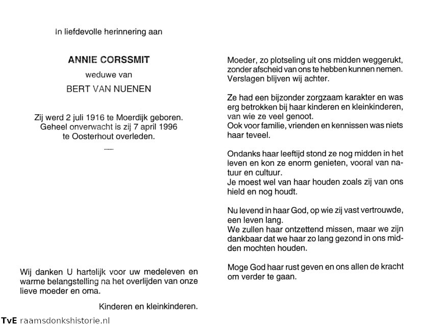 Annie Corssmit Bert van Nuenen