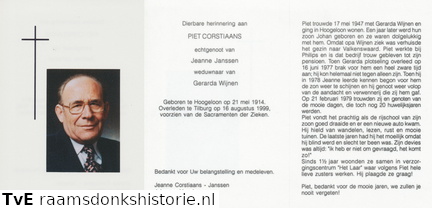 Piet Corstiaans Jeanne Janssen  Gerarda Wijnen