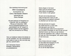 Wim Corstiaans (vr) Corry Vissers Dora Kemps