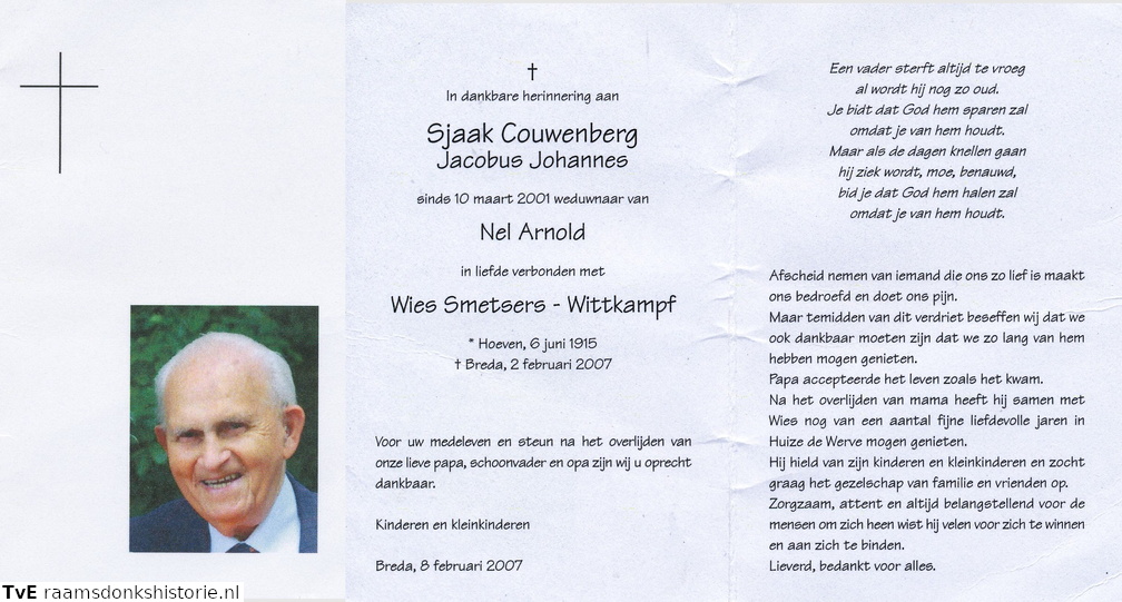 Jacobus Johannes Couwenberg (vr) Wies Wittkampf Nel Arnold