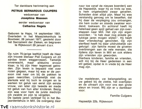 Petrus Bernardus Cuijpers Josephina Maassen Catharina Nagels