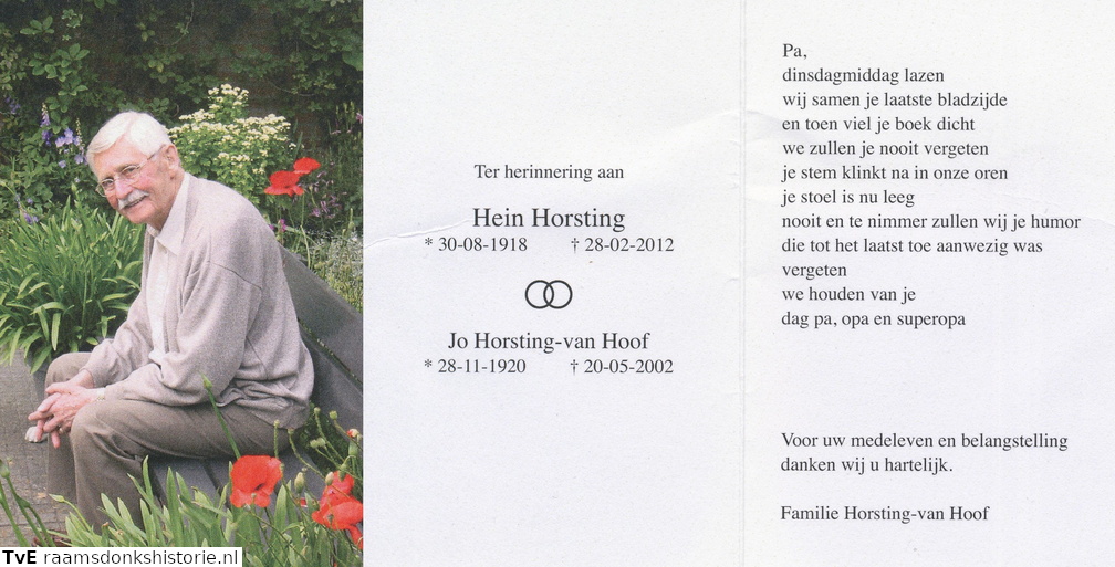 Horsting Hein Jo van Hoof