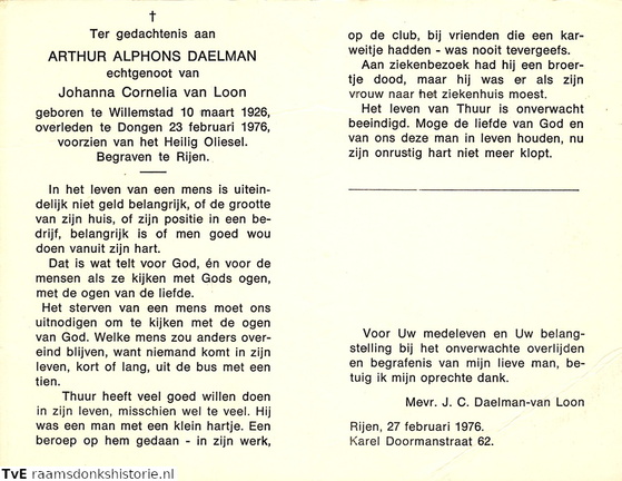 Arthur Alphons Daelman Johanna Cornelia van Loon
