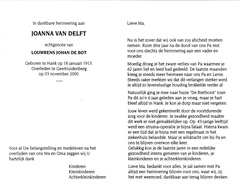 Joanna van Delft Louwrens Johan de Bot