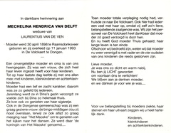 Mechelina Hendrica van Delft Laurentius van de Ven