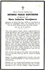 Antonius Paulus Diepstraten-Maria Catharina Verwijmeren