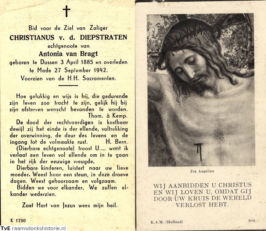 Christianus van den Diepstraten Antonia van Bragt