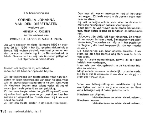 Cornelia Johanna van den Diepstraten Hendrik Joosen Cornelis Jacobus van Alphen
