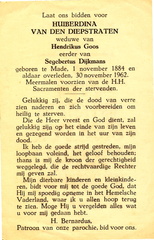 Huiberdina van den Diepstraten Hendrikus Goos Segebertus Dijkmans