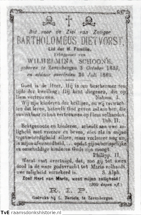 Bartholomeus Dietvorst Wilhelmina Schoone