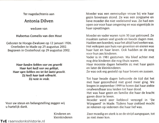 Antonia Dilven Hubertus Cornelis van den Hout