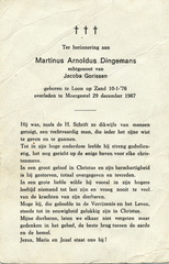 Martinus Arnoldus Dingemans Jacoba Gorissen