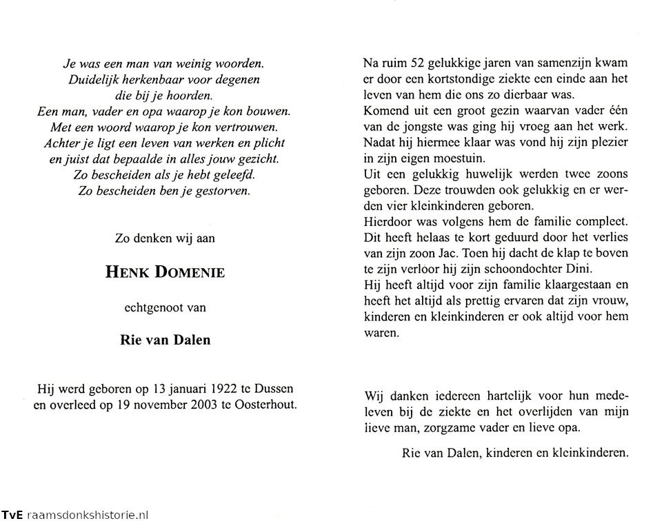 Henk Domenie Rie van Dalen