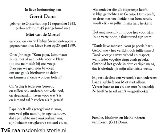 Gerrit Doms Miet van den Mortel