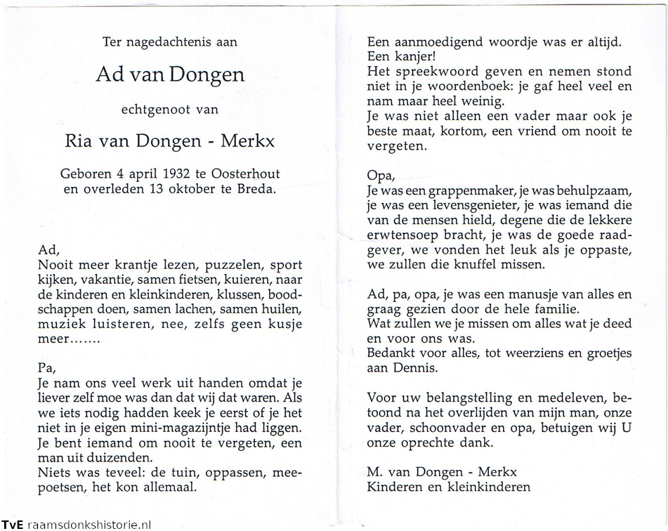 Ad van Dongen- Ria Merkx
