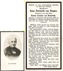 Anna Petronella van Dongen Reinier Cornelis van Honsewijk