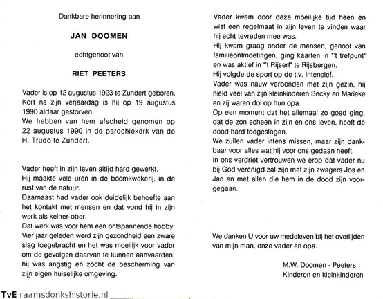 Doomen, Jan  Riet Peeters