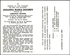 Doomen, Johanna Maria  Adrianus Hecker