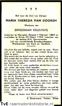 Maria Theresia van Dooren Dingeman Keusters