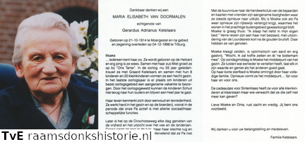Maria Elisabeth van Doormalen Gerardus Adrianus Ketelaars