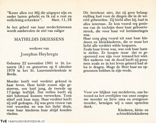 Mathildis Driessens Josephus Huybregts