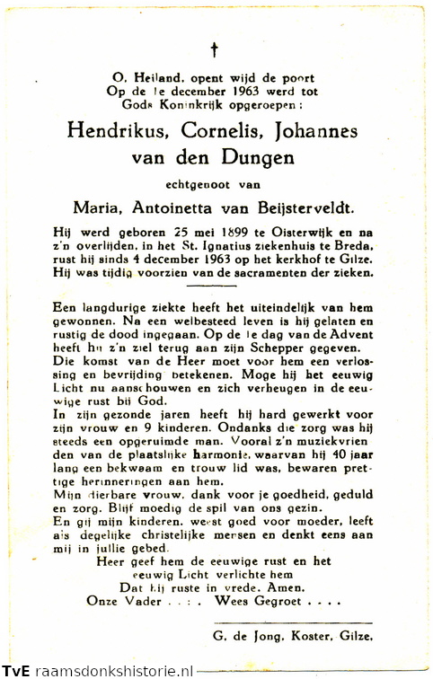 Hendrikus Cornelis Johannes van den Dungen Maria Antoinetta van Beijsterveldt