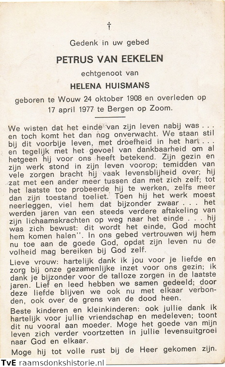Petrus van Eekelen- Helena Huismans