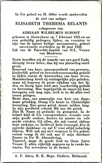 Elisabeth Theresia Eelants- Adriaan Wilhelmus Sgroot