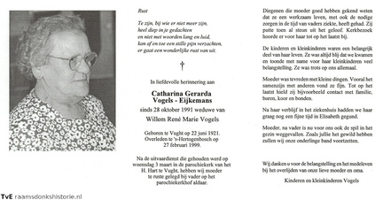 Catharina Gerarda Eijkemans Willem René Marie Vogels