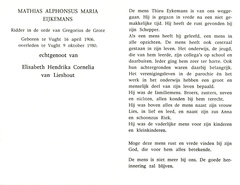Mathias Alphonsus Maria Eijkemans- Elisabeth Hendrika Cornelia van Lieshout