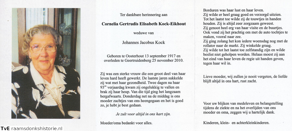 Cornelia Gertrudis Elisabeth Eikhout- Johannes Jacobus Kock