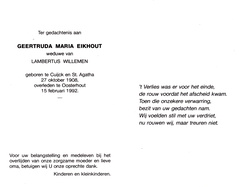 Geertruida Maria Eikhout- Lambertus Willemen