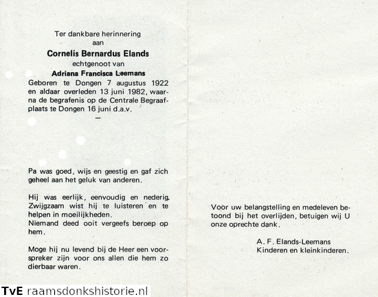 Cornelis Bernardus Elands- Adriana Francisca Leemans