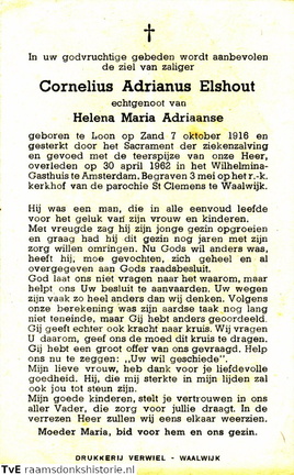 Cornelius Adrianus Elshout- Helena Maria Adriaanse